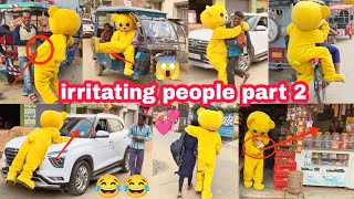 Irritating people part 2 😆|| teddy prank on road people 🤡 funny reaction 😂🤣#teddyboy #01team