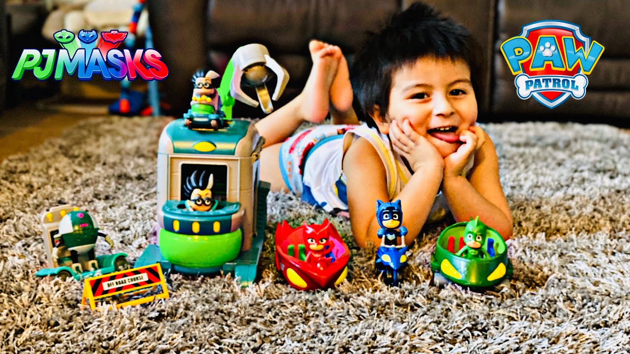PAW PATROL and PJMASKS play hide and seek at home. - YouTube