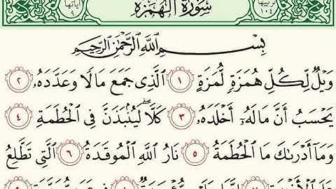 ويل لكل همزه لمزه الدي جمع ماله وعدده يحسب ان ماله اخلده كلا سورة الهمزة ياسر الدوسري