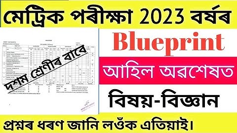 Seba Class 10 blueprint for HSLC Exam 2023|General Science|. Class x blueprint for hslc exam.