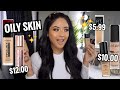 MY TOP 5 DRUGSTORE FOUNDATIONS OILY SKIN | BEST DRUGSTORE FOUNDATIONS 😍 Long wearing + Full Coverage