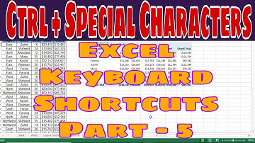 Ctrl + Special Characters Excel Keyboard Shortcuts Part - 5