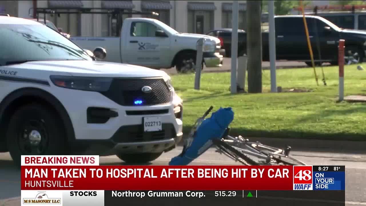 Bicyclist injured after being hit by car in Huntsville - YouTube