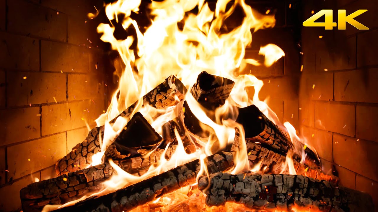 🔥 Камин уюта, спокойный треск огня и мягкий свет для творчества и отдыха (Fireplace 4K)