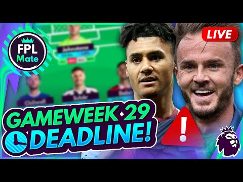 FPL GW29 DEADLINE STREAM - MY FINAL FREE HIT TEAM! 🚨 