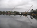 Time lapse bridge construction on January 21, 2016 in Pensacola, Florida