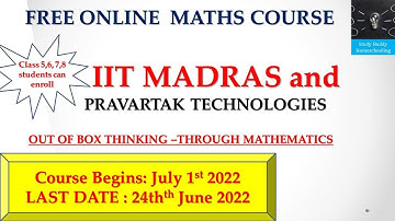 Free Online  Maths Course IIT Madras Pravartak Technologies Out Of Box Thinking Through Mathematics