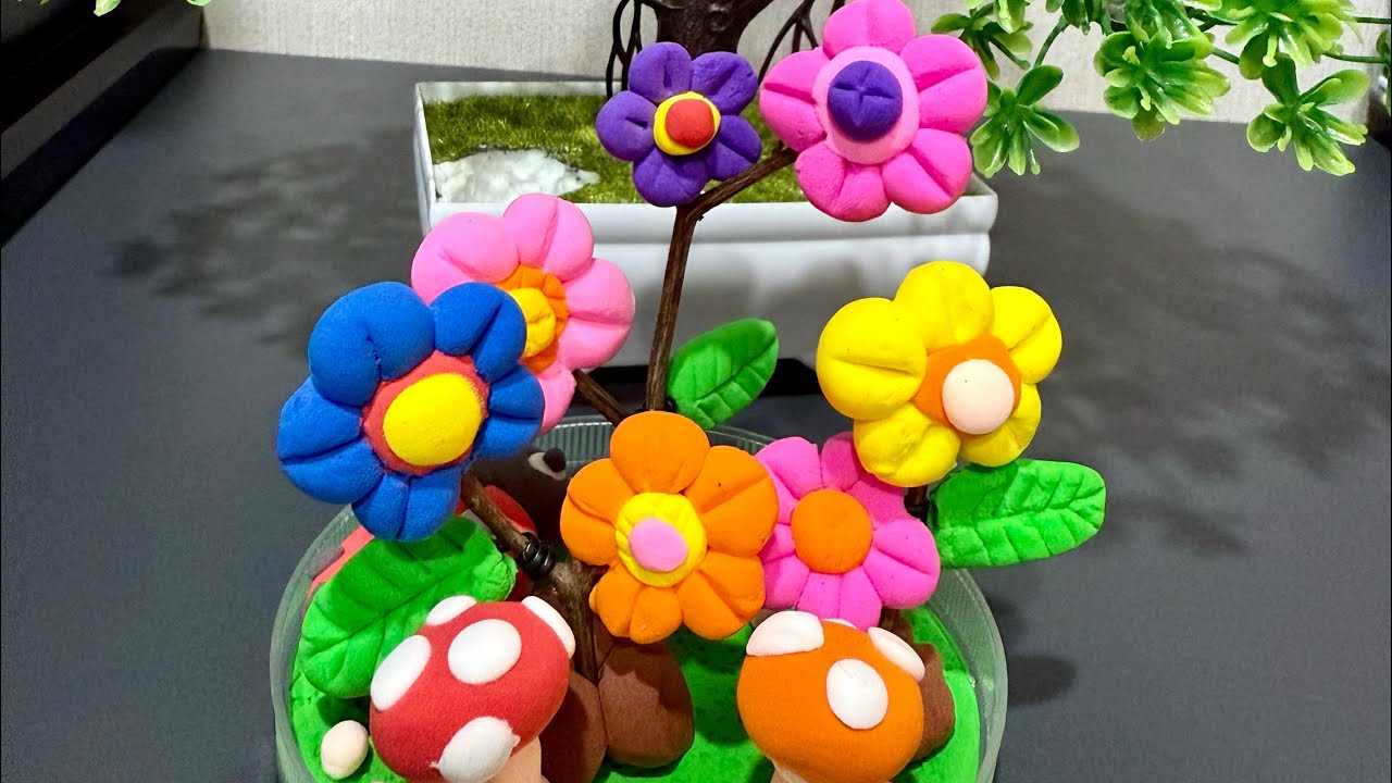 Clay Ranting Bunga Membuat bunga dari Clay#plastisin #clay #clayart #claycrafts # ...