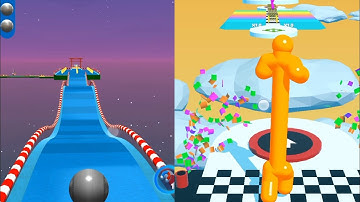 Sky Rolling Ball 🆚 Tall Man Run - All Levels Mobile Game iOSAndroid Update Videos Walkthrough