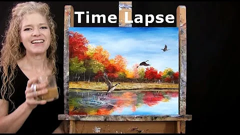 TIME LAPSE - Learn How to Paint "GEESE GOING SOUTH...
