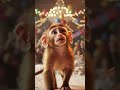 A cute, innocent baby monkey enters a beautifully birthday hall.#tearful #happytears #goldenmoments