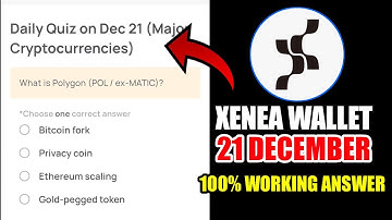 Xenea Wallet Quiz Answer 21 DECEMBER | Xenea Wallet Quiz 21 DEC | Xenea Wallet Voucher Code Today