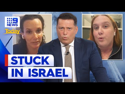 Aussies stuck in israel as war rages on | 9 news australia