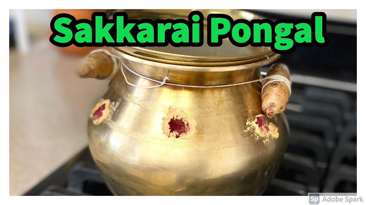 Sakkarai Pongal in Brass Pot, Traditional Pongal