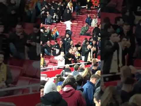football score Valencia fans making racist gestures to Arsenal fans after 3-1 win for Arsenal in Europa League