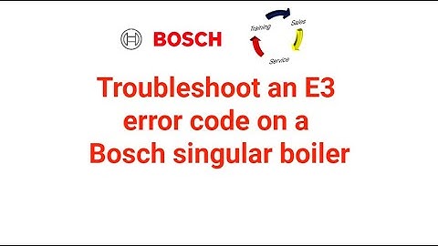 Troubleshoot an E3 error code on a Singular Combi Boiler