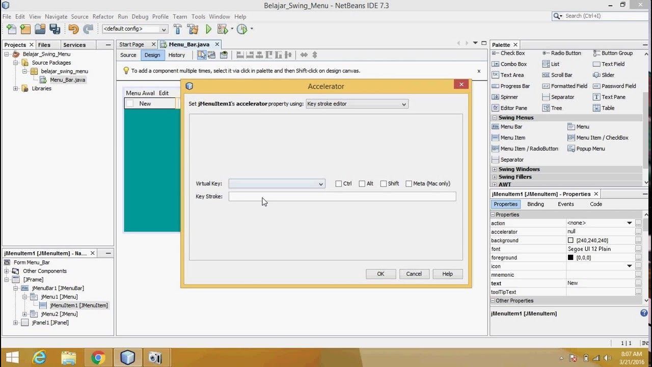 Cara Membuat Menu Bar Dengan Java Netbeans - YouTube