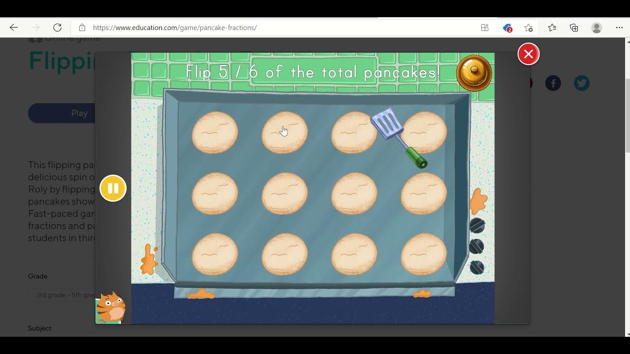 Learning fractions with Flipping Pancakes online games Year 7 YouTube