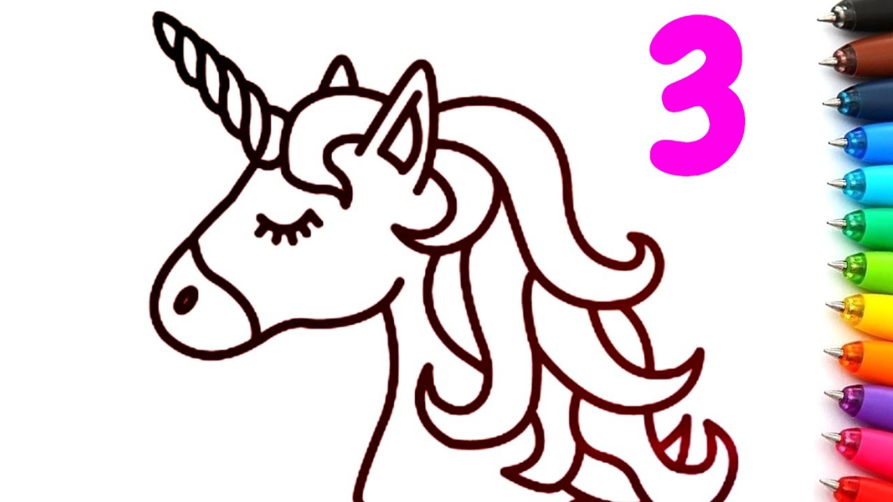 Dibujos Faciles de Unicornios | Como Dibujar un Unicornio Kawaii | Colorear  Dibujos para Pintar - thptnganamst.edu.vn