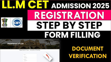 LLM CET Registration Form Filling Process 2025 🔥| University of Mumbai Admission Process #llm