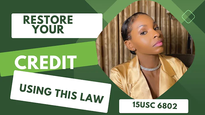 Restore your credit using this law 🤓15 usc 6802