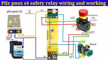 Pilz safety relay wiring and working | PILZ PNOZ s4 relay Troubleshooting |