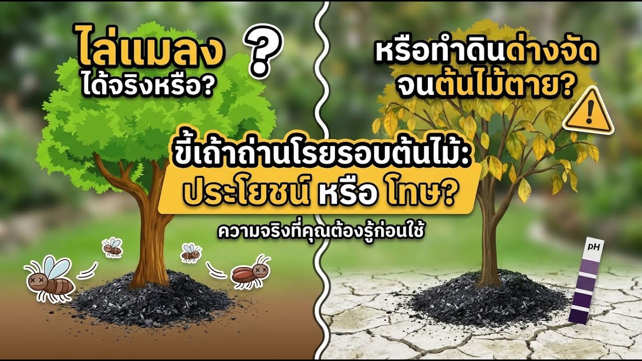 เถ้าศีลรอบต้นไม้: กันแมลงจริงไหม? วิเคราะห์ผลต่อความเป็นด่างของดิน