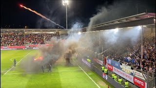 Ausschreitungen während und nach dem Relegationsspiel Wehen Wiesbaden vs. Arminia Bielefeld
