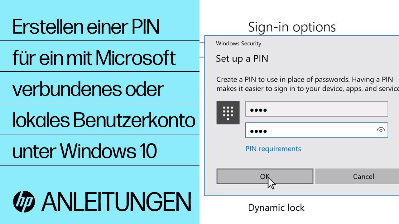 Erstellen einer PIN für ein mit Microsoft verbundenes oder lokales Benutzerkonto unter Windows 10