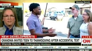 GRANDMA INVITES TEEN TO THANKSGIVING AFTER ACCIDENTAL TEXT ON CNN NEWS CHANNEL