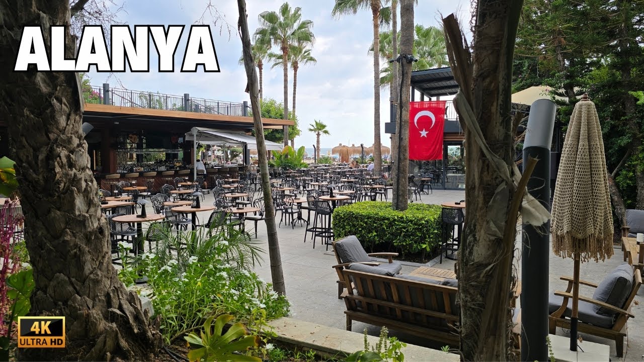 Cleopatra Beach Alanya Turkey Walking Tour | Antalya Turkiye 4K