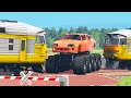 Railway Сrossing Train Сrashes #16 - Beamng drive