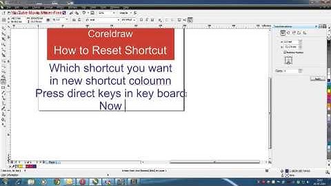 How to reset CorelDraw shortcut keys