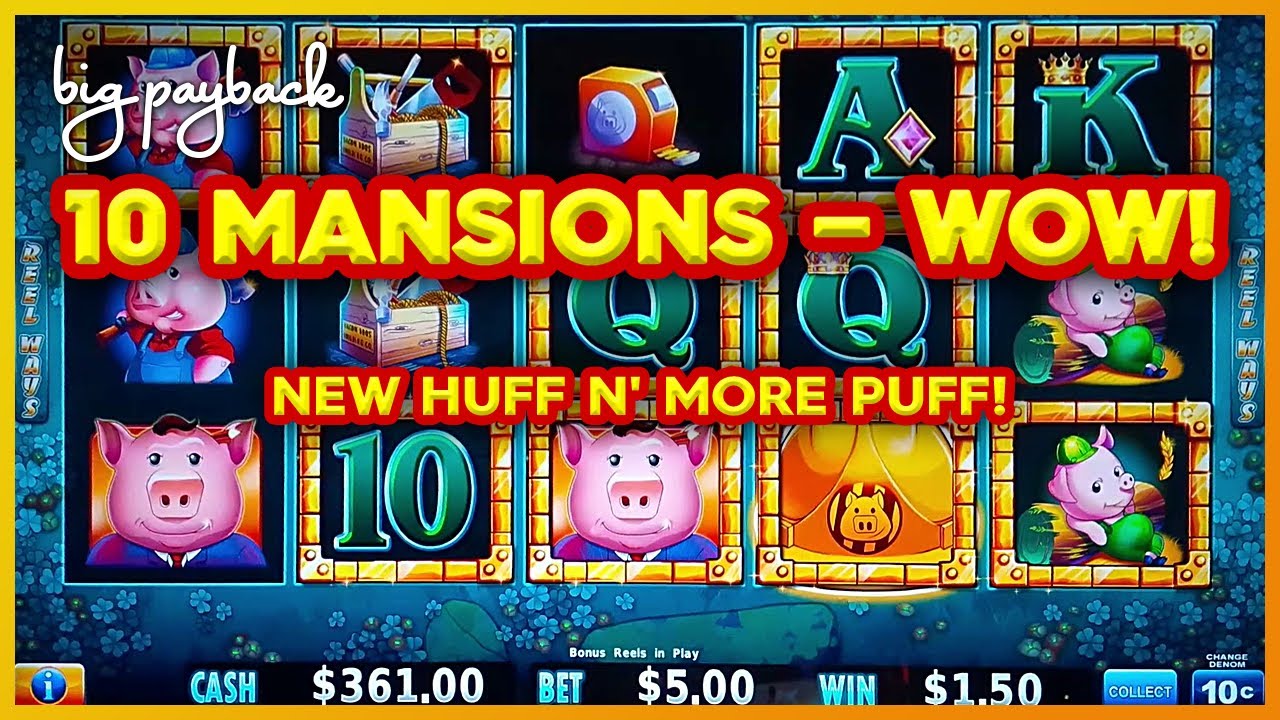 I GOT THE MANSION FEATURE! Huff N' More Puff Slot - HUGE WIN!