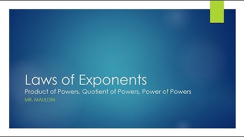 Law of Exponents
