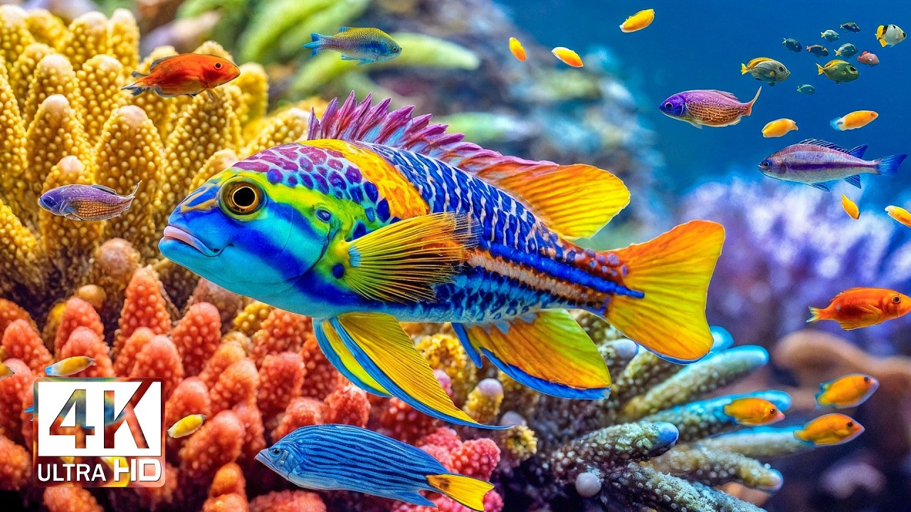 DREAM AQUARIUM 4K – Graceful Sea Creatures and Coral Fish with Relaxing Tank Audio