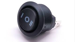 6A on off on 3 positions round rocker switch