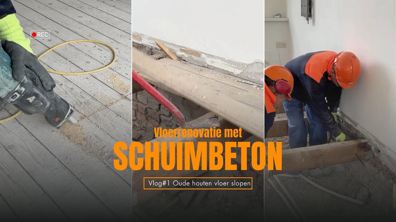 Bespaar energie met Schuimbeton vloerrenovatie en isolatie - Vlog #1 Oude houten vloer slopen
