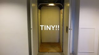 NO INNER DOOR on TINY Siemans elevator at the Abandoned Postal Sorting Facility Copenhagen Denmark