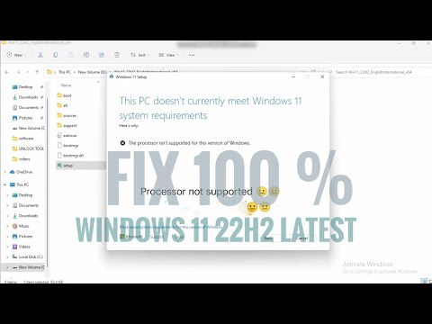 How to install & update Windows 11 22H2 on unsupported Hardware/Processor Fix 100