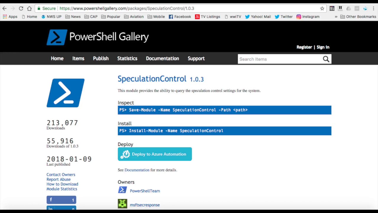 Install and Use Speculation Control PowerShell Module YouTube