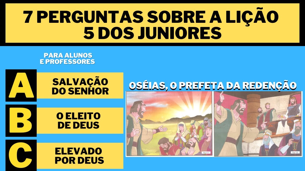 EBD LIÇÃO 5 JUNIORES PRÉAULA PARA JUNIORES oséias, o profeta da