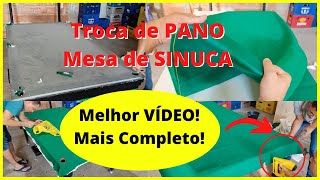 COMO TROCAR O PANO DA MESA DE SINUCA, FAÇA VOCÊ MESMO, VÍDEO MAIS COMPLETO, TROCA DE TECIDO C/ FORRO