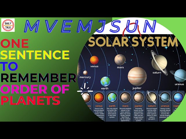 Easy Way To Remember The Planets In The Solar System