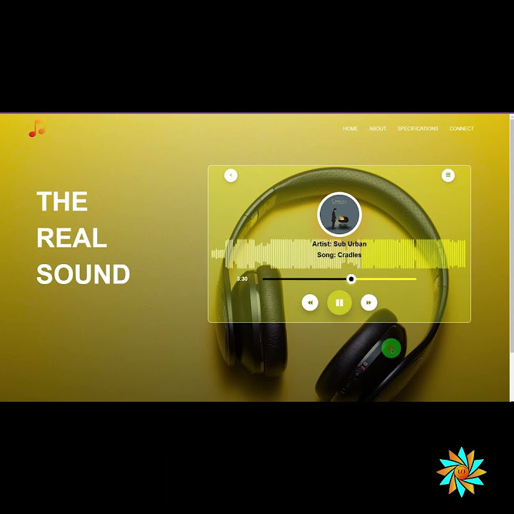 Music Player web design (Part 3) using | HTML | CSS | JS | Waves and ...