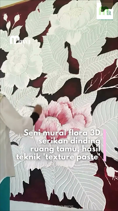 'Texture paste' seni mural 3D serikan ruang tamu