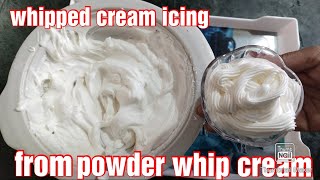 Whipped Cream Icing from powder whipping cream, whipped cream icing recipe, whipped cream recipe