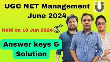 Answer Keys - UGC NET in Management - 18 June 2024 Paper