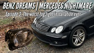 Mercedes C class w203 Projector fog light install (serious video)