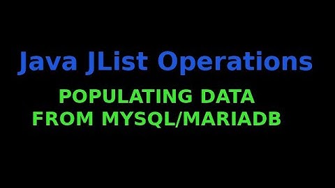 Populating Java JList from MySQL/MariaDB databases